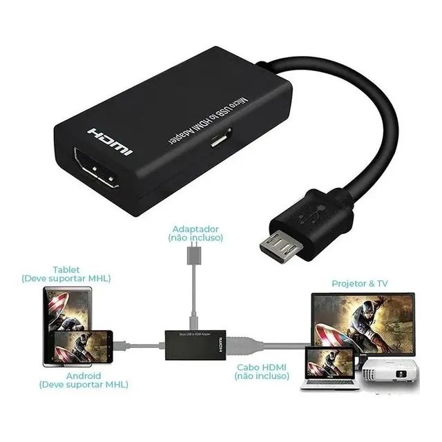 Adaptador v8 para HDMI mhl  - Foto 3