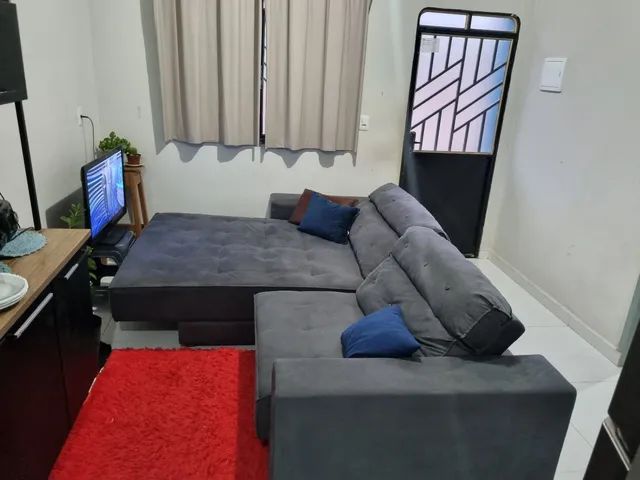 Sofa retrátil cinza - Foto 3