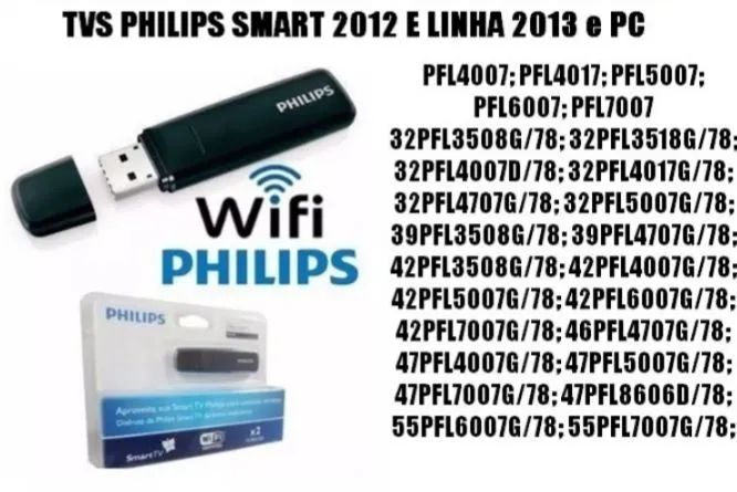 Adaptador Wireless Usb p/ Tvs Philips, Wi-Fi, Sem Fio<br>1.3<br>(3  - Foto 3