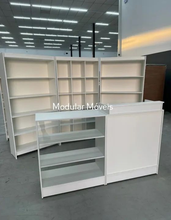 BALCÃO CAIXA EXPOSITORA PRATELEIRAS COLMEIA LOJA COMPLETO