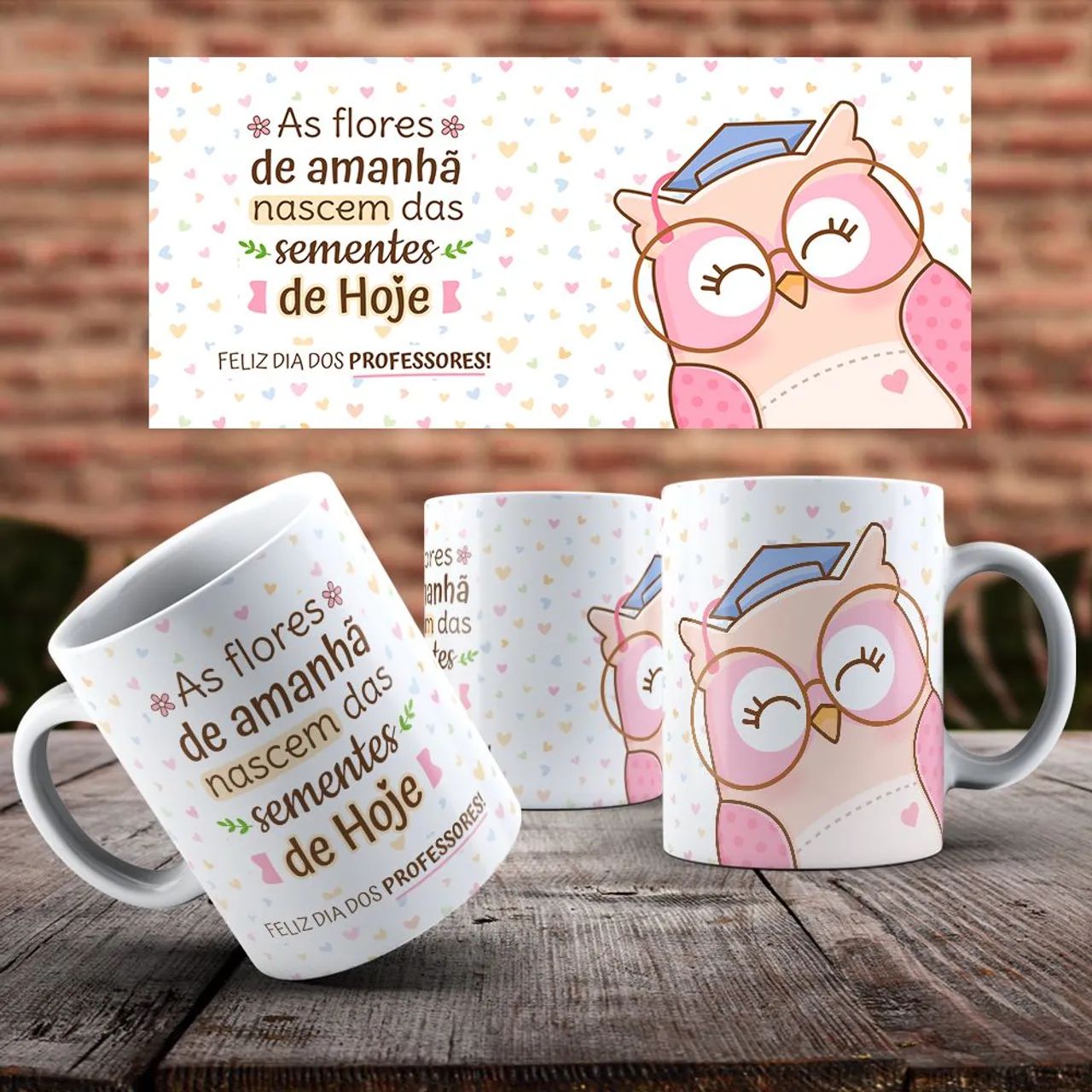 Caneca PROFESSOR corujinha - Foto 3