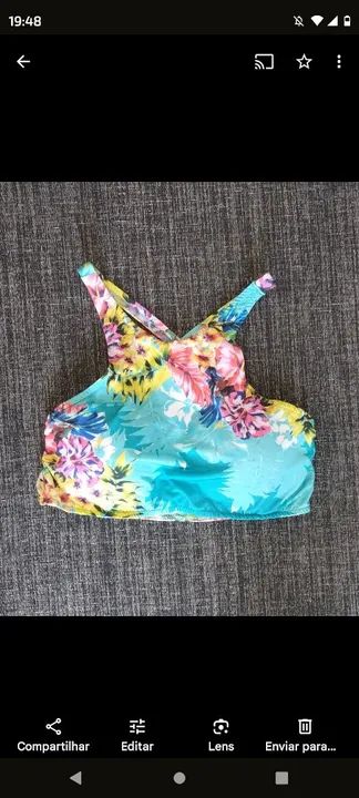 Top Cropped Floral biquíni 