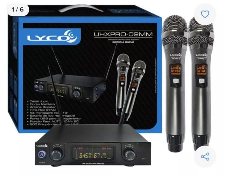 Kit Microfone Sem Fio LYCO UHXPRO-02MM