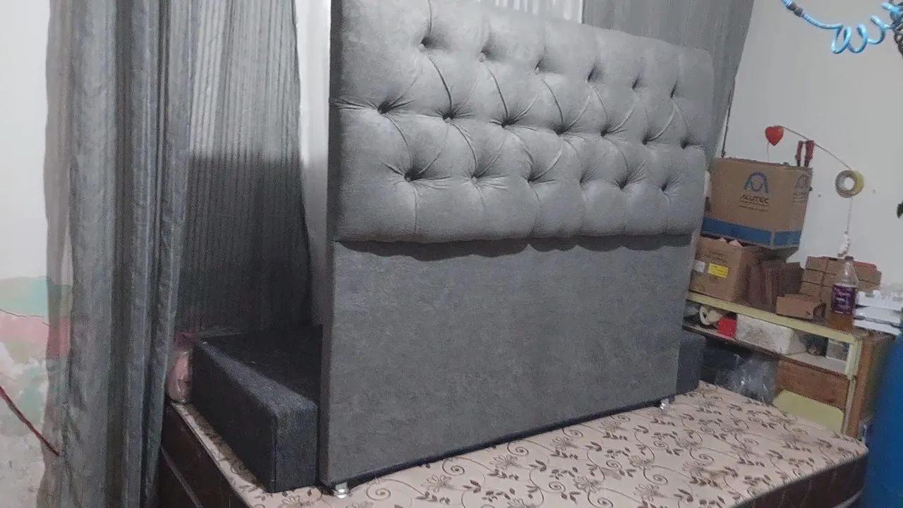 PROMOÇÃO RELÂMPAGO CABICEIRA CASAL DE PÉ no suedy  - Foto 3