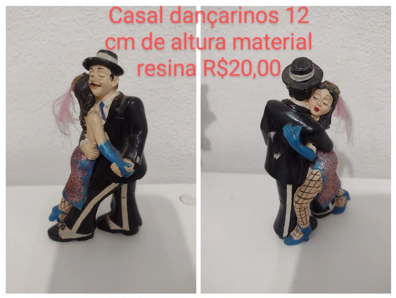 Casal dançarinos 12 cm de resina