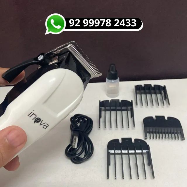 Maquina de cortar cabelo sem fio com pentes 