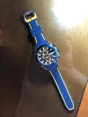 Presente para o Papai - Relógio Megir Azul e Amarelo - Pronta Entrega - Foto 4