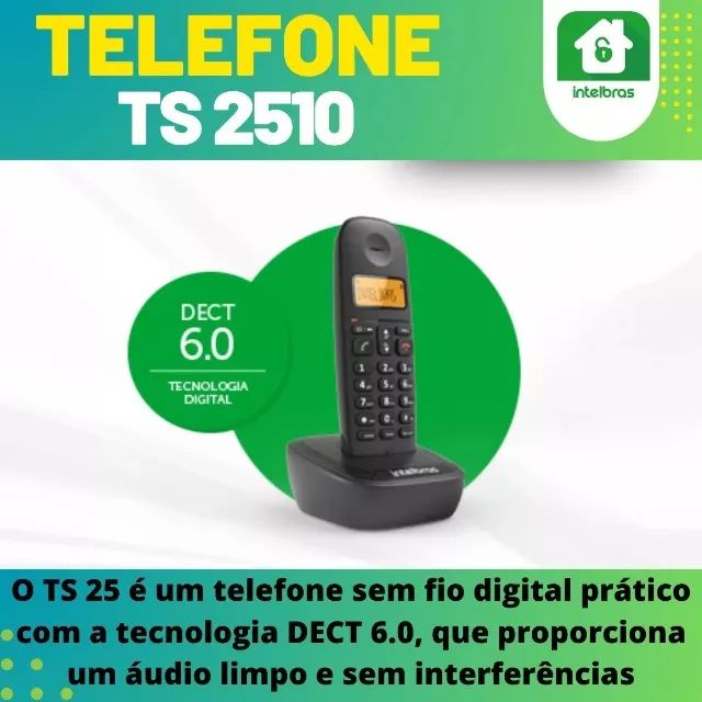 Aparelho Telefone Fixo Sem Fio Intelbras Ts 2510 - Novo - Lacrado Loja Coimbra  - Foto 2