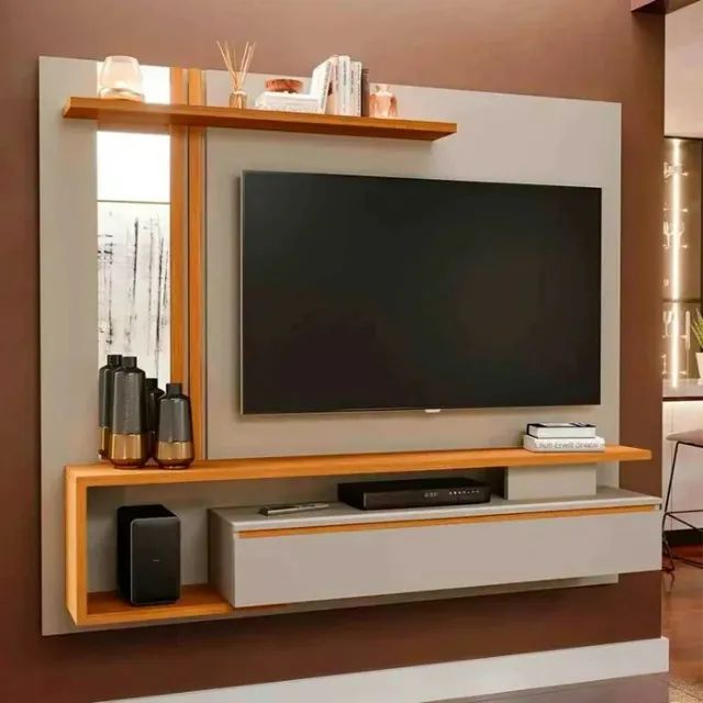 "Painel Elegante com Espelho e Ripado Decorativo - Ideal para TVs de até 60?" - Foto 2