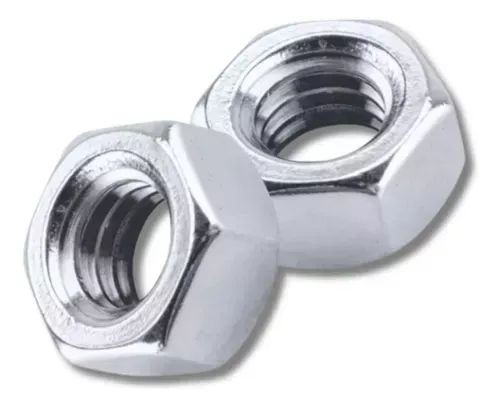 100 Peças Porca Sextavada 1/4 Unc Zincado Branco