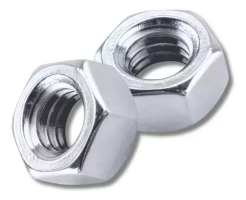 100 Peças Porca Sextavada 1/4 Unc Zincado Branco