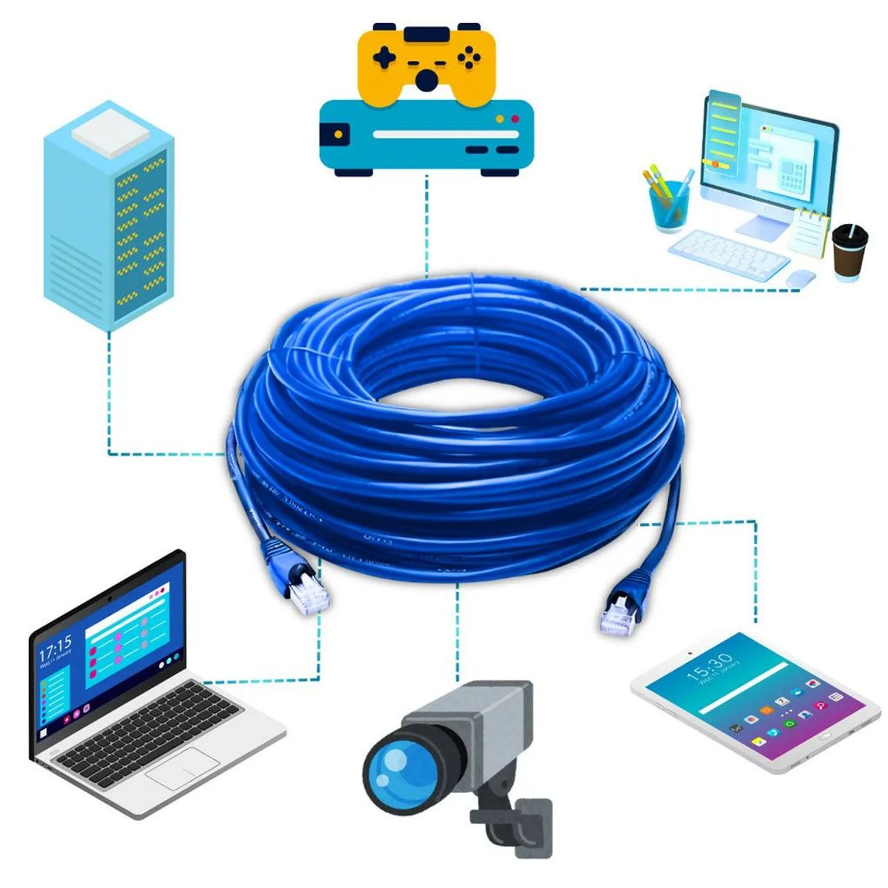 Cabo de Rede CAT6 Gigabit Ethernet 25 metros com Conector RJ45  - Foto 4