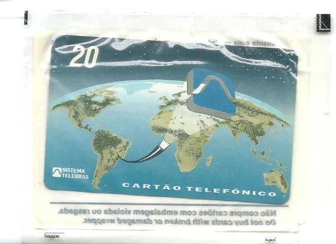 Cartão Telefônico RARO no plastico no lacre  (nunca Usado) lacrado  ** BRASIL PARA O MUNDO