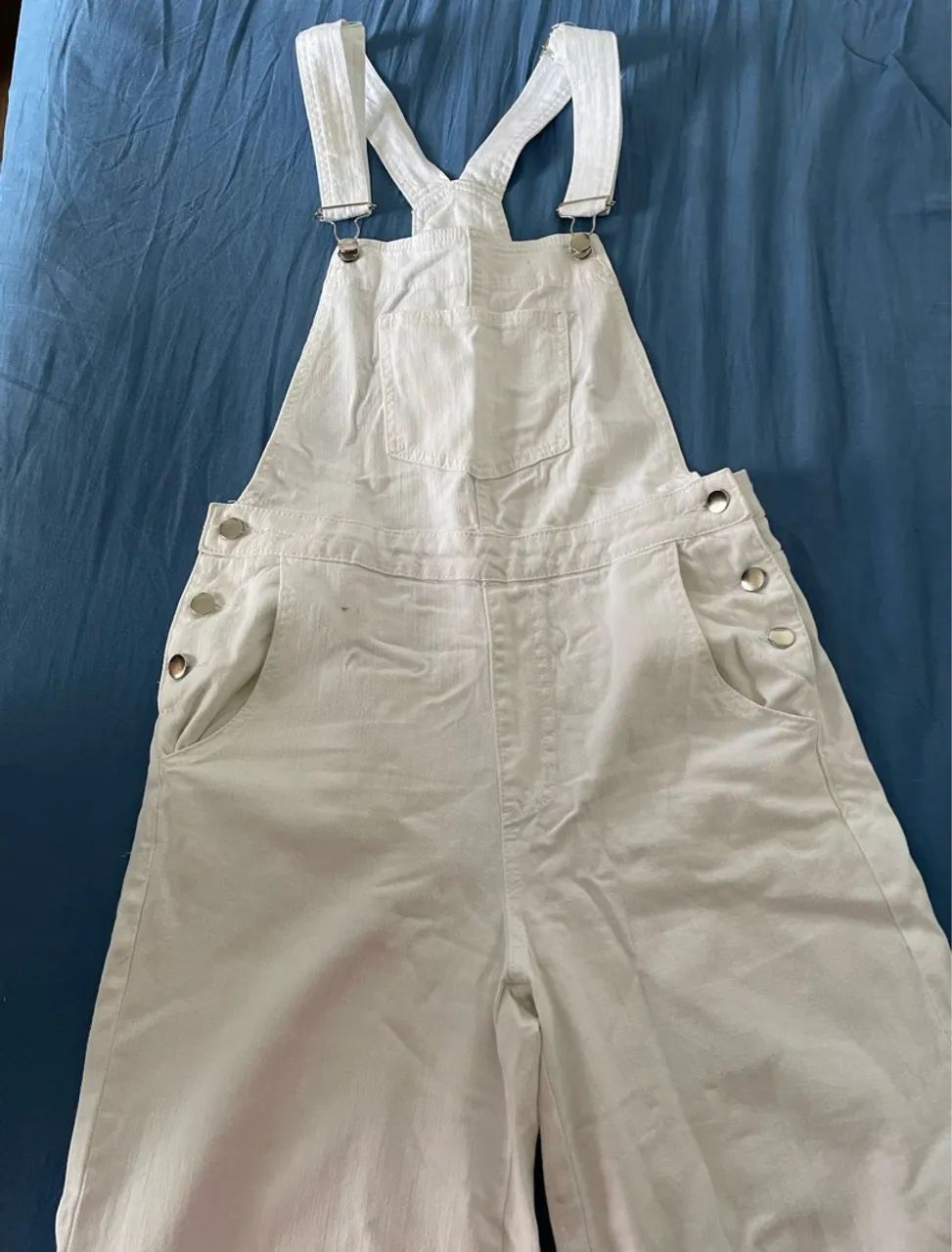 Macacão Jeans Branco Feminino