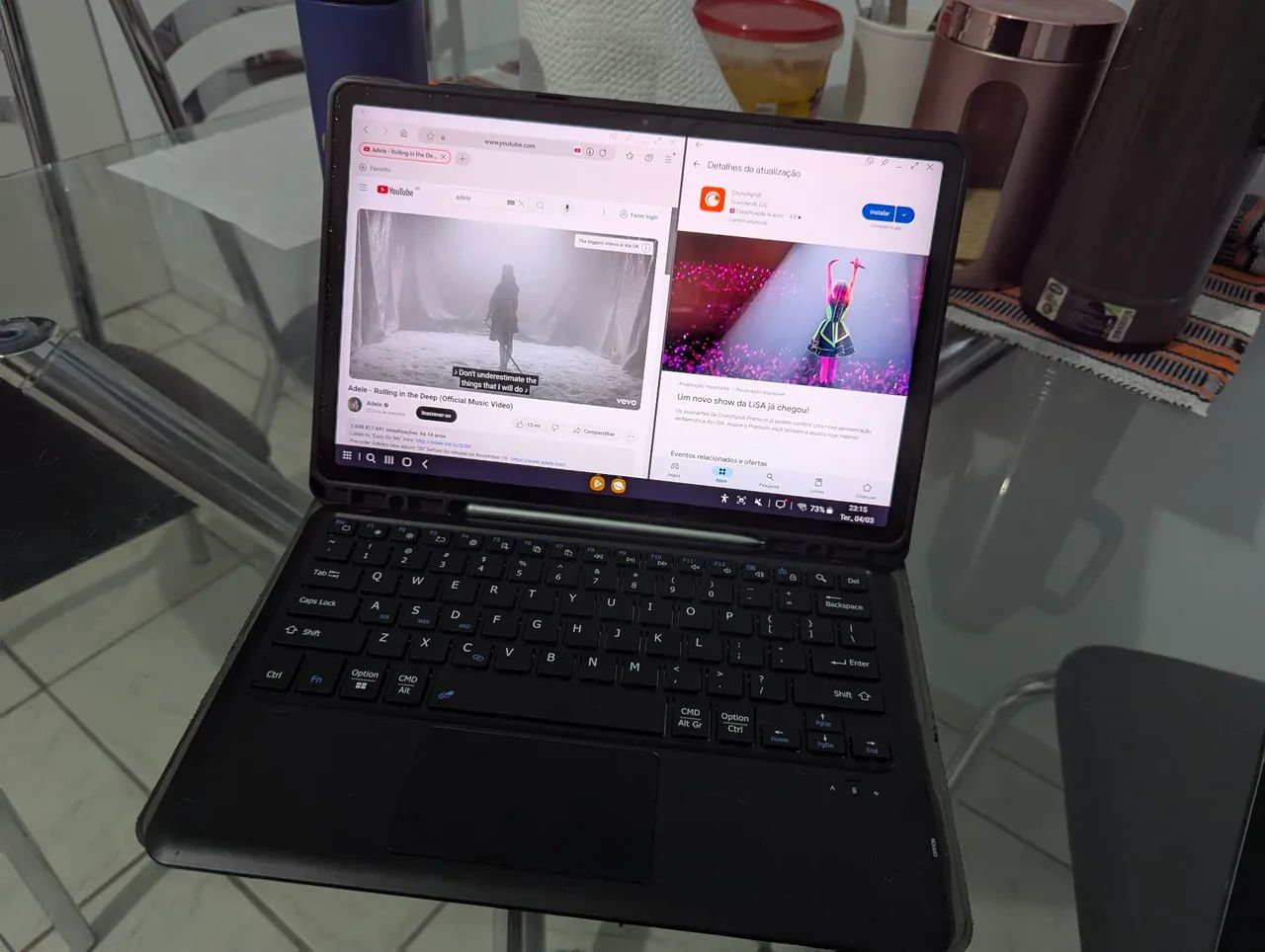 Samsung Galaxy Tab S7-FE 64GB com capa teclado e S-Pen - Foto 6