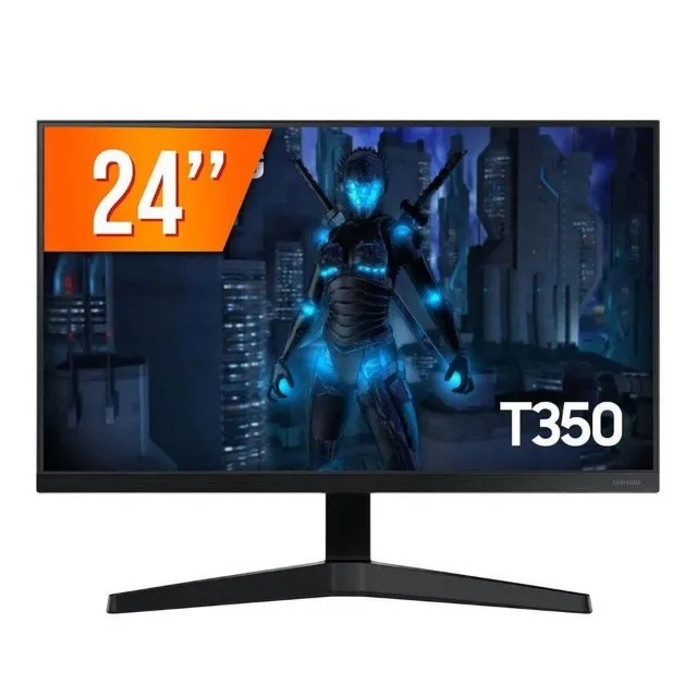 Monitor Gamer Samsung T350, 24" FHD, 75Hz, HDMI, VGA, Freesync, Preto ou 12x 57,85