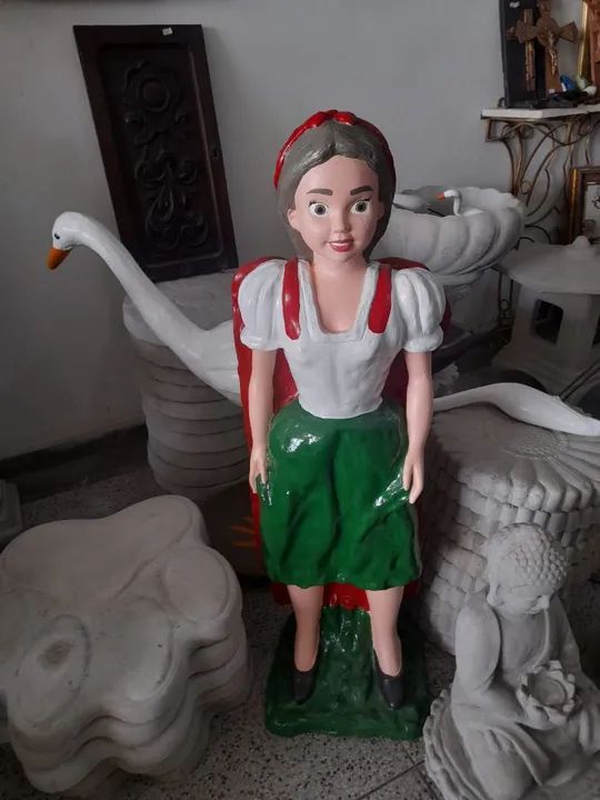 Estátua grande de cimento , Princesa para decoração de jardim 