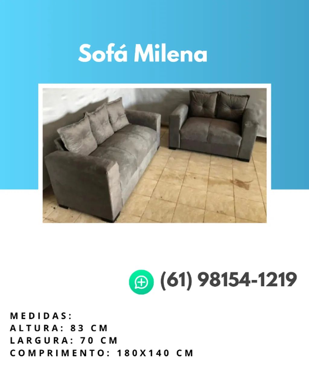 Sofá Milena 2 e 3 lugares