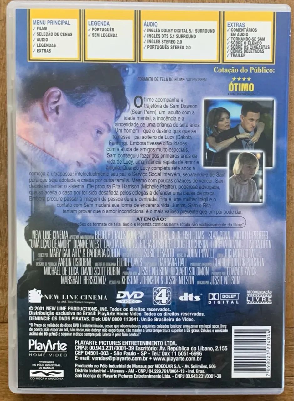 DVD Uma Lição de Amor - Sean Penn e Michelle Pfeiffer - Foto 2