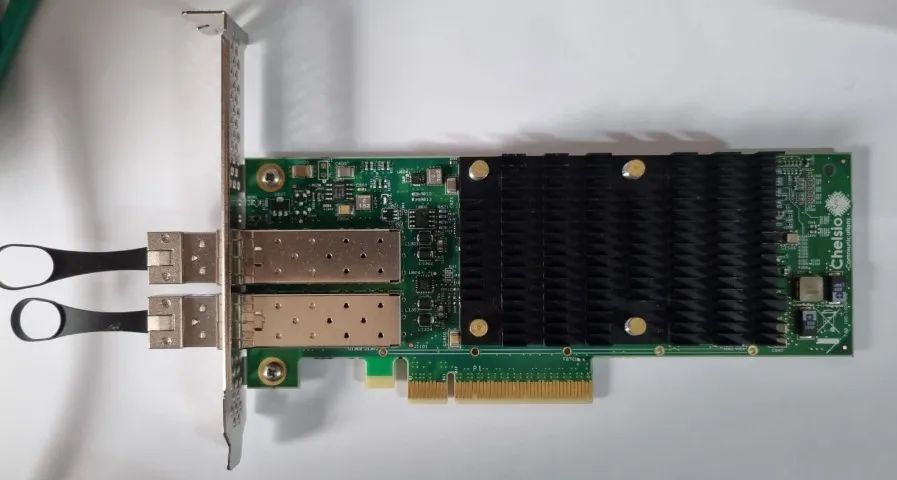 Placa de rede Adaptador PCIe Chelsio 110-1209-60 T6225-CR alto perfil porta dupla 25/10G