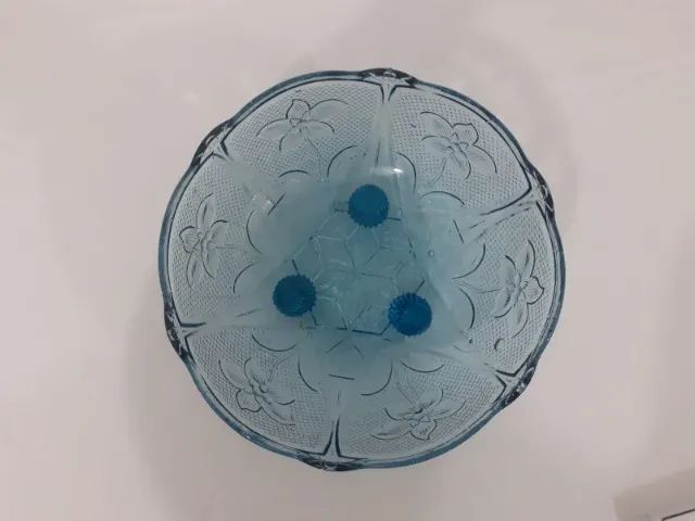Fruteira em vidro azul português - Foto 4