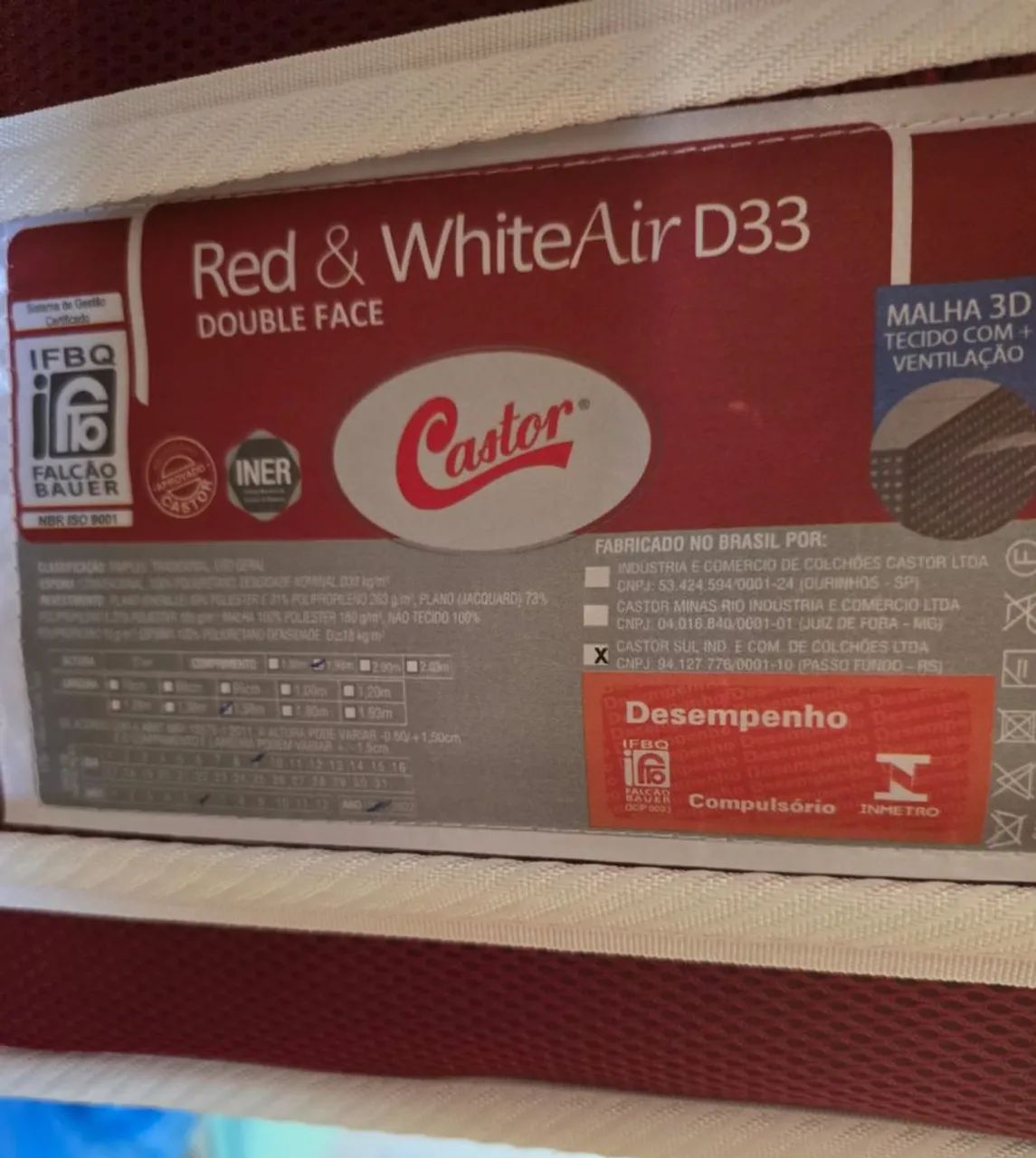 Colchão Castor QueenRed & White Double Face D33 - Foto 3