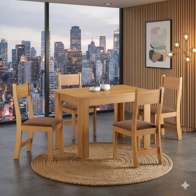 Mesa de jantar Palace com Cadeiras de Assentos Bombom