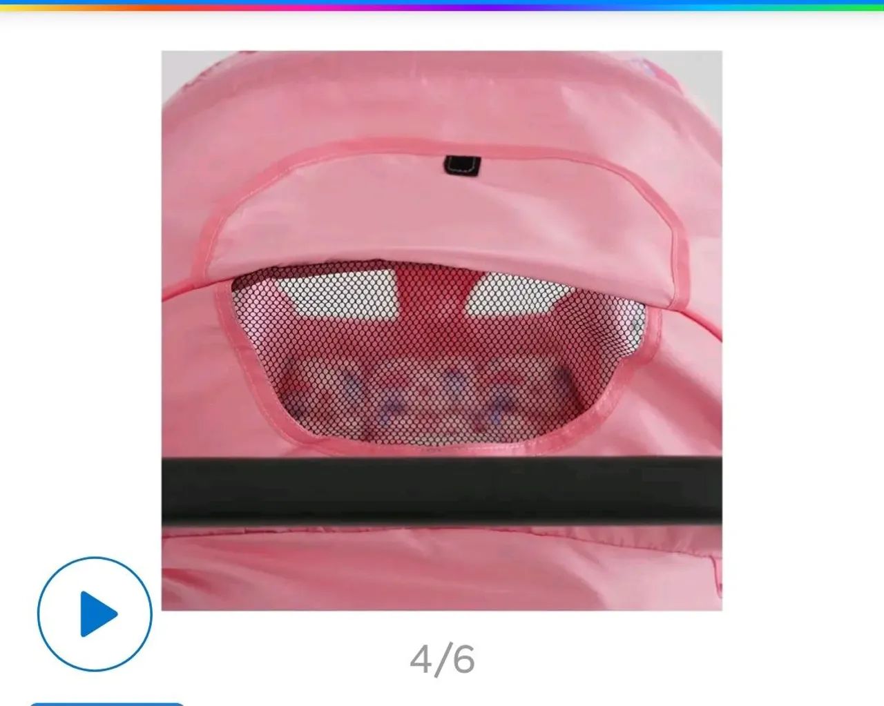 Carrinho de Bebê Dobrável Rosa - Foto 5