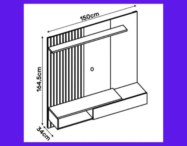 Painel Para TV de ATÉ 60" Polegadas com 1 Porta Basculante (ENTREGAS EM ATÉ 24h) - Foto 2