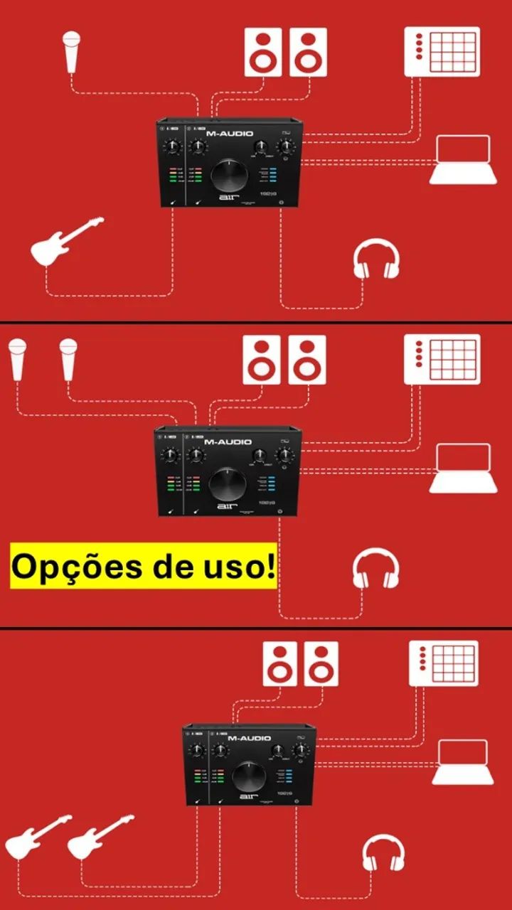 Interface de áudio M-AUDIO AIR 192|6 - Zerada - Aceito Troca