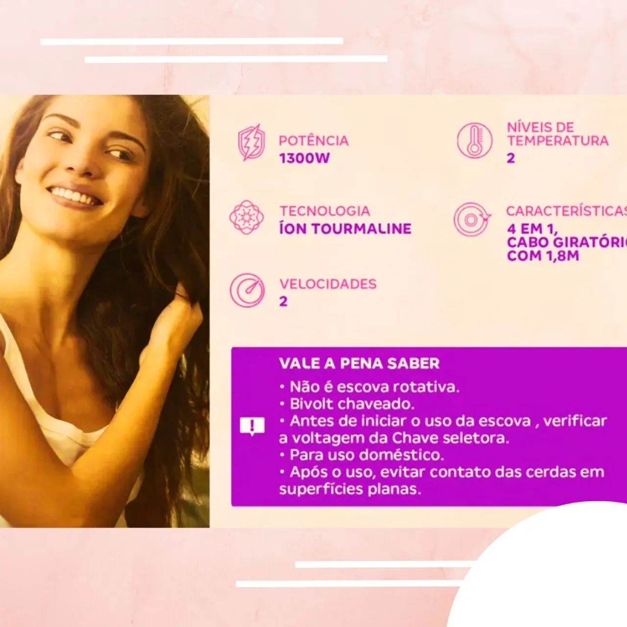 Escova Secadora Philco 4 em 1- Penteados Perfeitos! (Novo) - Foto 4