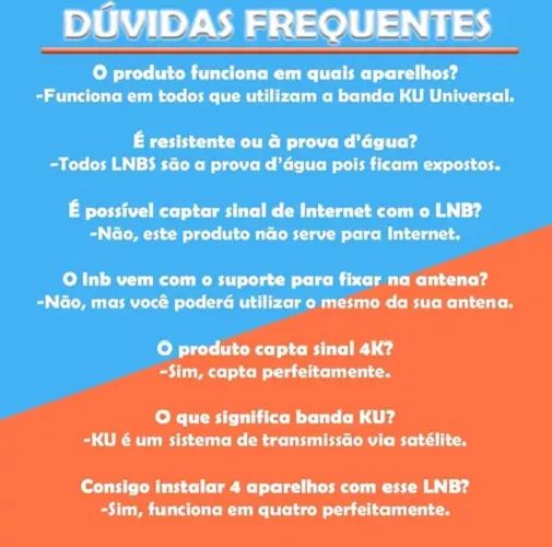 LNB Quadruplo Universal KU para Antenas 45, 60, 75 e 90 de todas operadoras - Foto 2