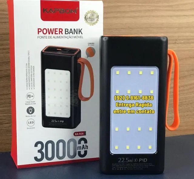 Carregador Portatil Power Bank 30.000mah da Kapbom - Foto 6