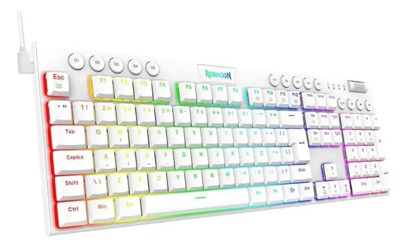 Teclado Mecânico Redragon Horus, Abnt2, Switch Brown, Perfil Baixo, Modelo K619W-RGB - Foto 3