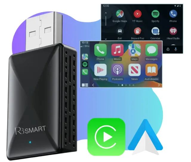 Adaptador Carplay Sem Fio Car Play Android Auto 2 Em 1 Usb Wireless Automático Plug & Play