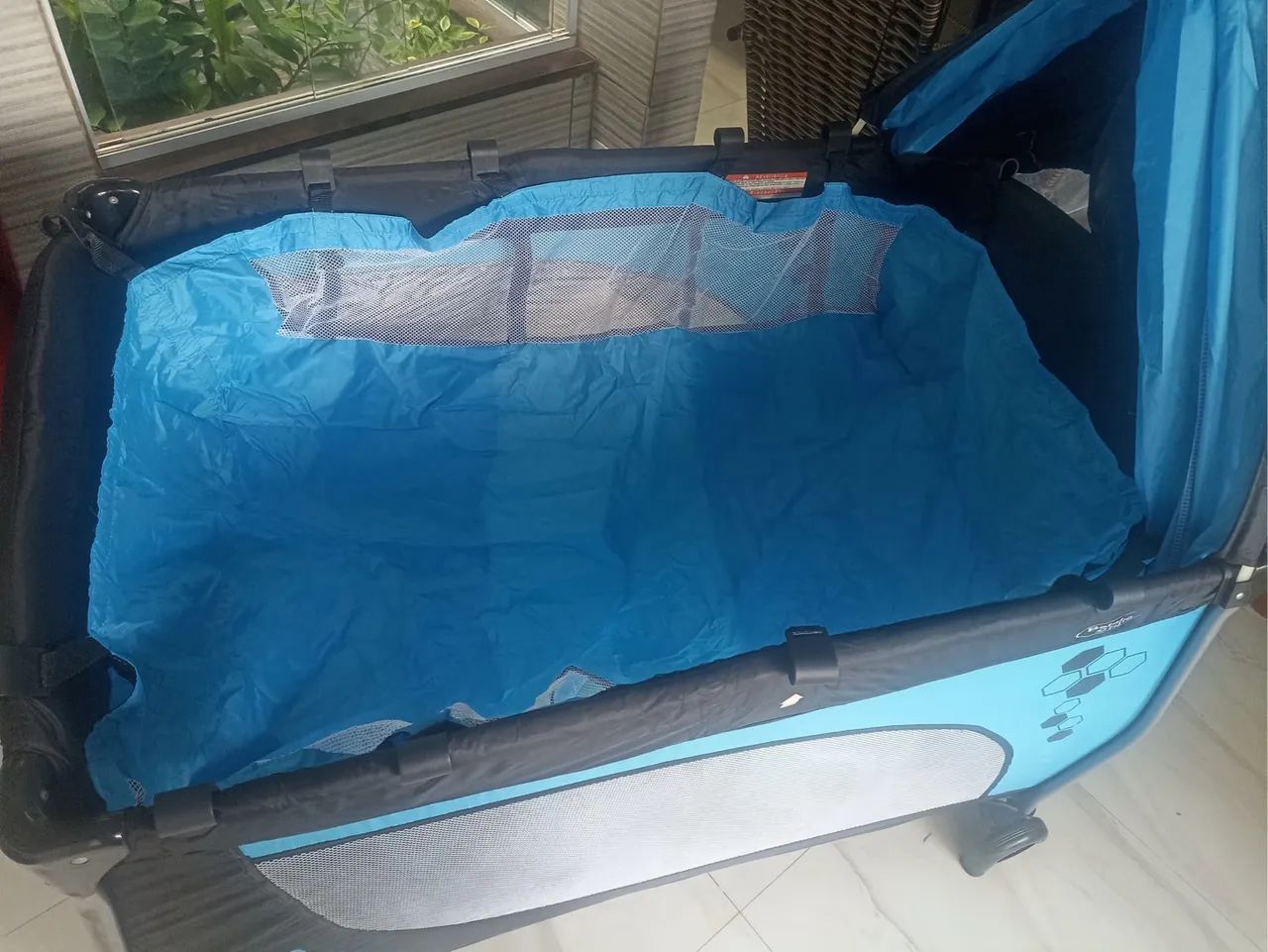 Berço Portátil Bebê- Azul - Foto 5