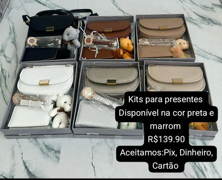 Kits de bolsas para presente: Preta e Marrom