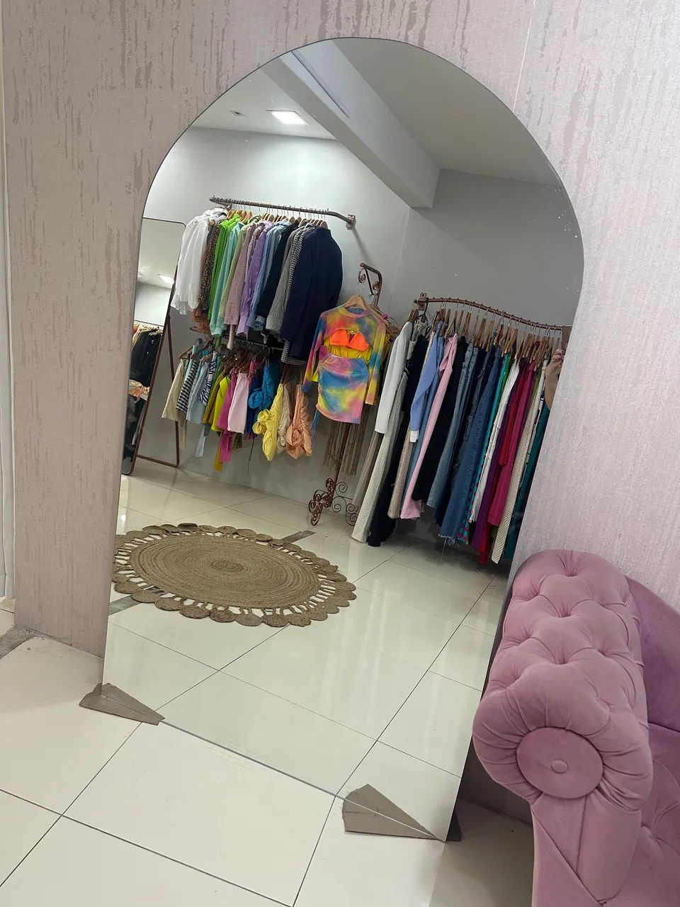 Espelho de chão oval