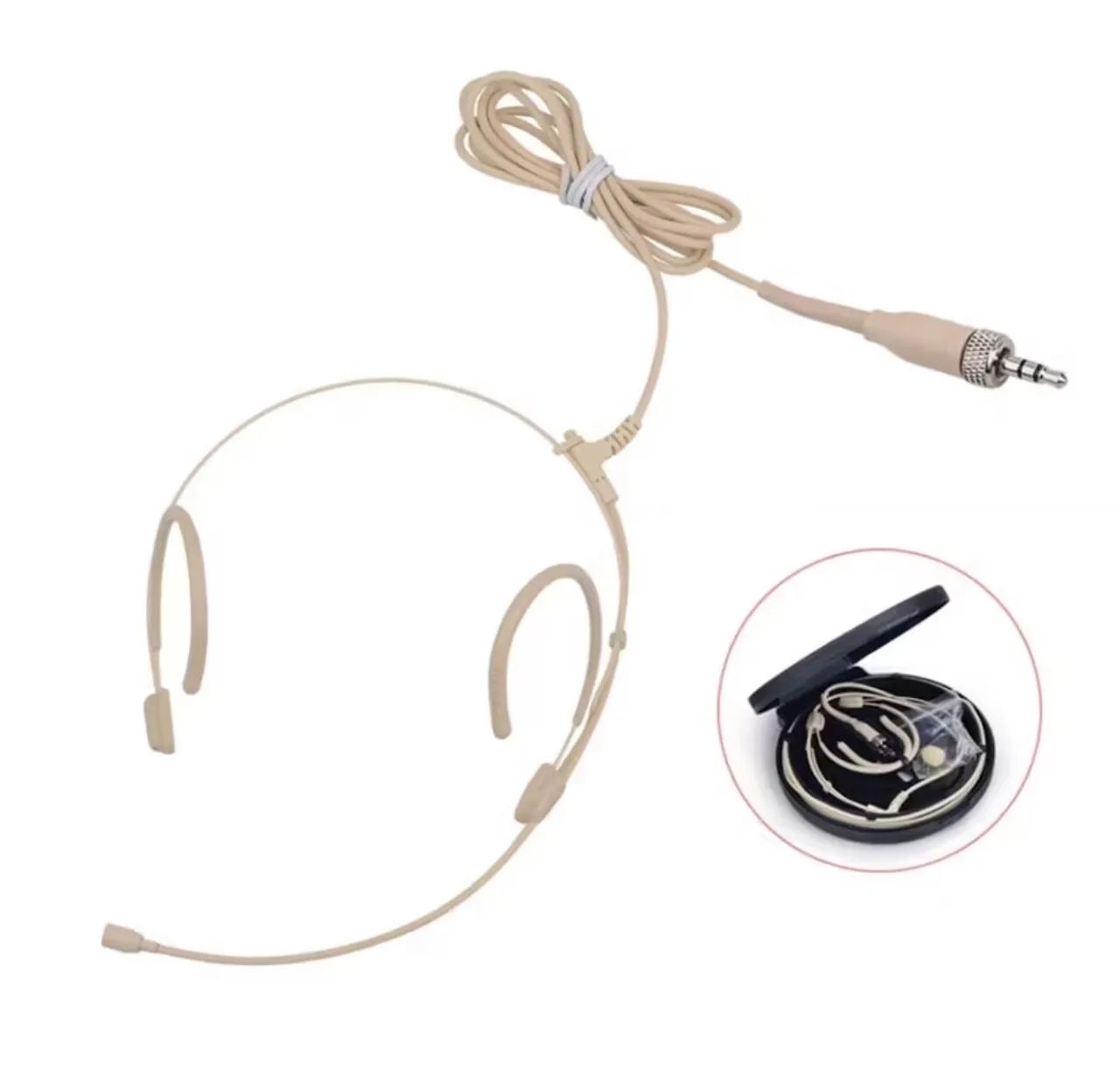 Microfone condensador omnidirecional fone de ouvido ajustável auricular shure sunhEISER