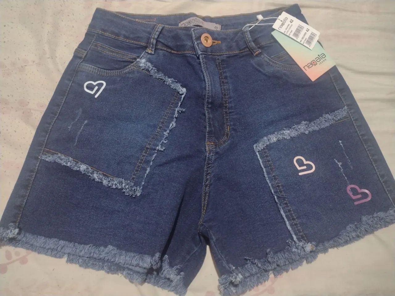 2 Short Jeans Azul com laycra adulto - Tamanho 40 e 42  - Foto 5
