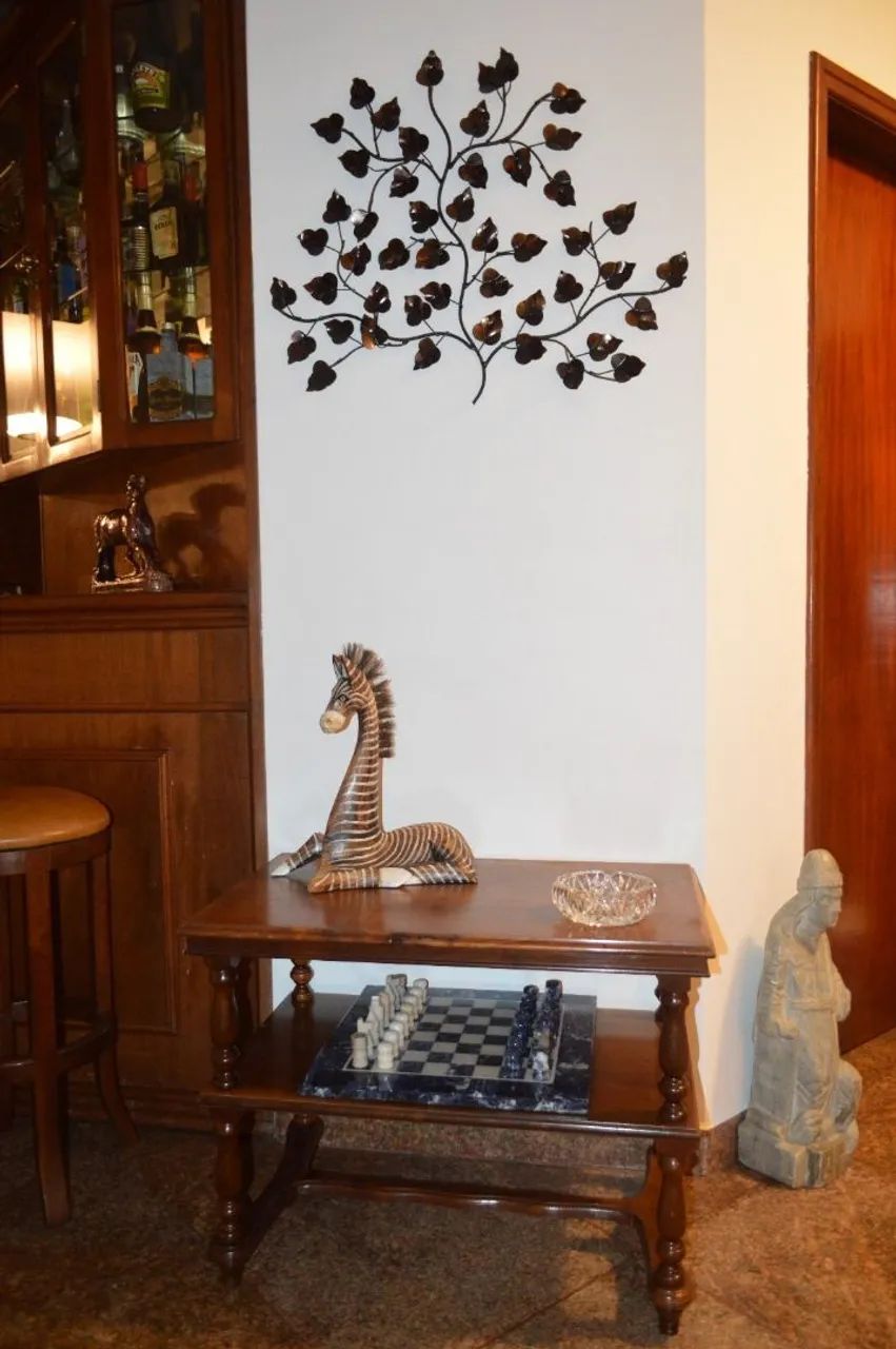Mesa auxiliar de madeira maciça em dois níveis  - Foto 3