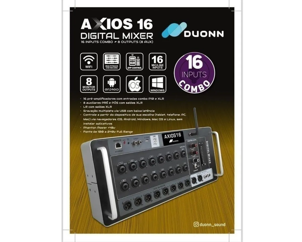 Mesa de som digital Duonn Axios 16 Nova