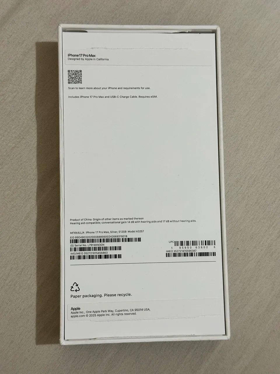 Caixa IPhone 17 Pro Max Silver  - Foto 2