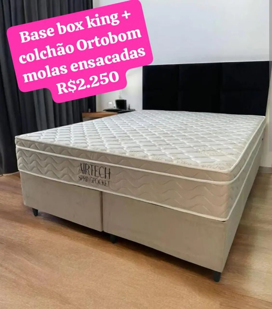 Box king + colchão Ortobom molas ensacadas!! Promoção 