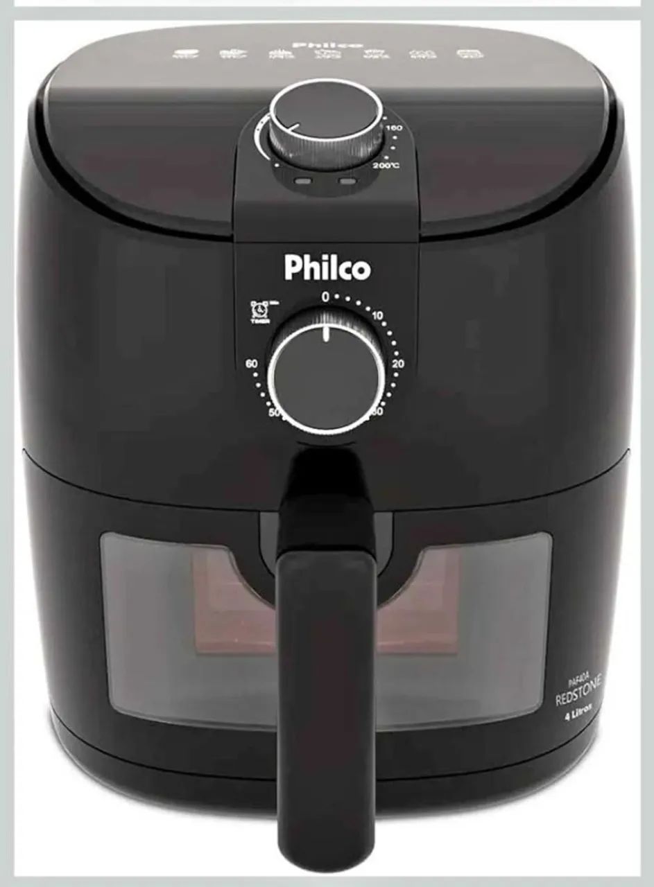 Fritadeira elétrica - Air fryer Philco 4L Revestimento Redstone e Visor - Nova! - Foto 5