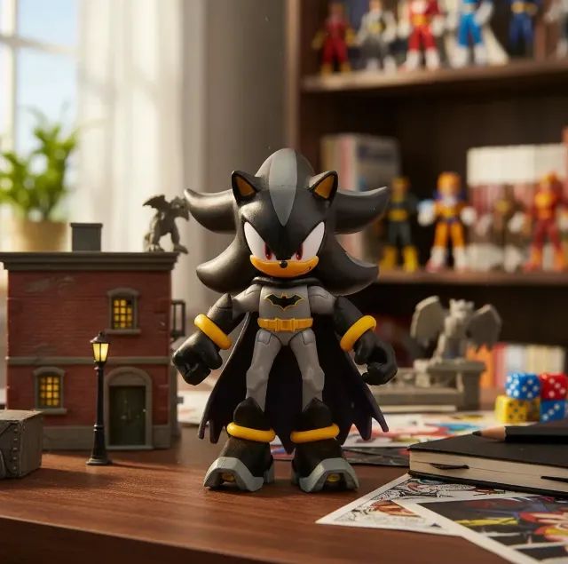 Boneco 6cm Articulado Shadow Batman Sonic Warner - Foto 3