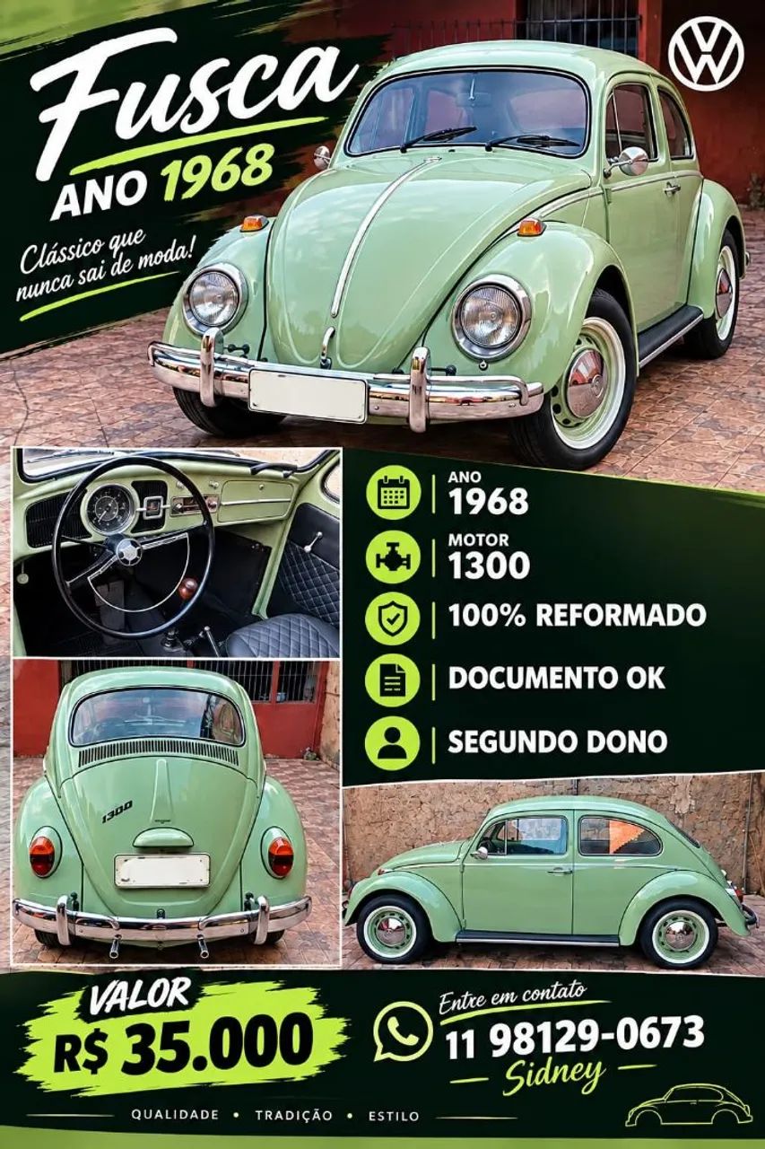 Volkswagen Fusca 1300 1968