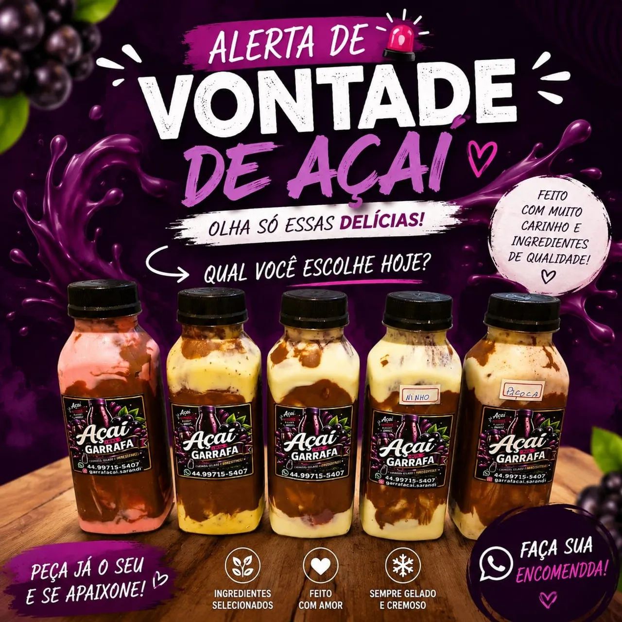 Açai na garrafa 