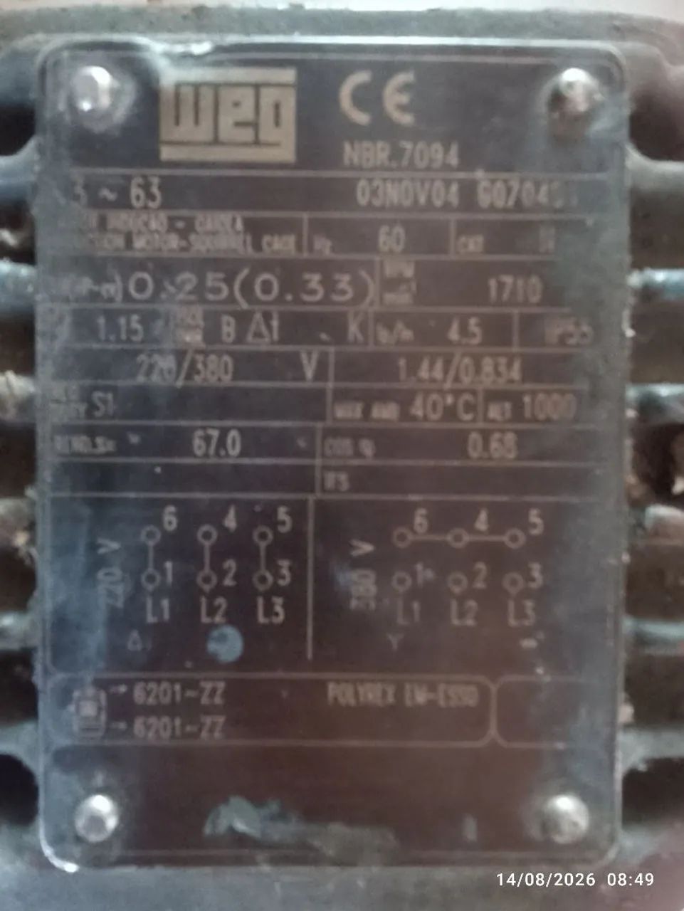 Motor Weg de 0,25 CV trifásico  - Foto 2