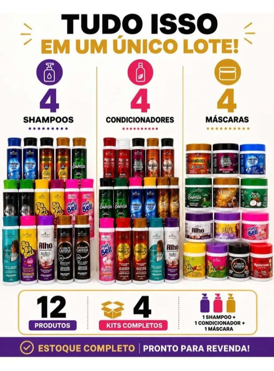 12 Produtos = Mascara + Shampoo + Condicionador Atacado! - Foto 2